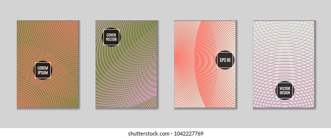 Trendy geometrical lines notebook cover pattern. Minimalistic notepad cover tile set. Colorful title page graphic design for college notebook, dairy or notepad.