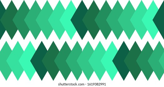 Trendy geometrical pattern in green pallette. Green gradient triangular elements. Abstract seamless vector pattern.