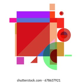 Trendy geometrical vector illustration with elements and abstract colorful textures. Design for summer holiday poster, card, brochure, and promotion template. Fashion art print and background.