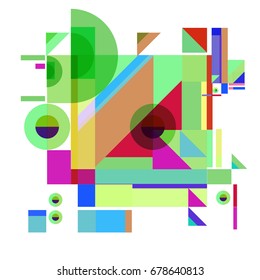 Trendy geometrical vector illustration with elements and abstract colorful textures. Design for summer holiday poster, card, brochure, and promotion template. Fashion art print and background.
