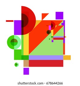 Trendy geometrical vector illustration with elements and abstract colorful textures. Design for summer holiday poster, card, brochure, and promotion template. Fashion art print and background.