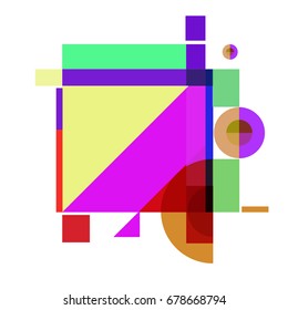 Trendy geometrical vector illustration with elements and abstract colorful textures. Design for summer holiday poster, card, brochure, and promotion template. Fashion art print and background.