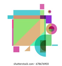 Trendy geometrical vector illustration with elements and abstract colorful textures. Design for summer holiday poster, card, brochure, and promotion template. Fashion art print and background.