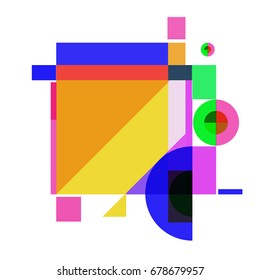 Trendy geometrical vector illustration with elements and abstract colorful textures. Design for summer holiday poster, card, brochure, and promotion template. Fashion art print and background.