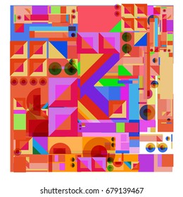 Trendy geometrical vector illustration with elements and abstract colorful textures. Design for summer holiday poster, card, brochure, and promotion template. Fashion art print and background.
