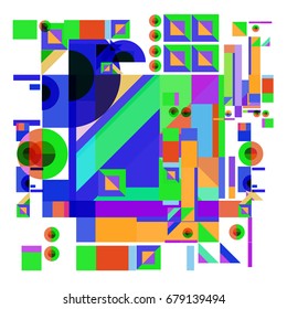 Trendy geometrical vector illustration with elements and abstract colorful textures. Design for summer holiday poster, card, brochure, and promotion template. Fashion art print and background.