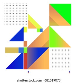 Trendy geometrical vector illustration with elements and abstract colorful textures. Design for summer holiday poster, card, brochure, and promotion template. Fashion art print and background.
