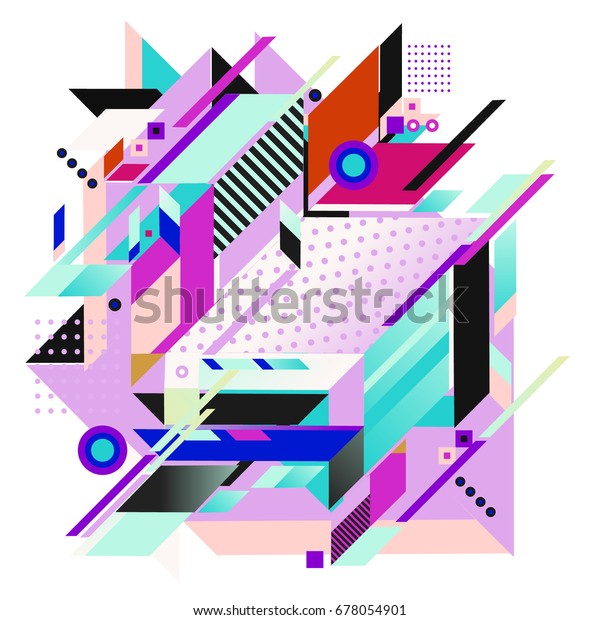 Trendy Geometrical Vector Illustration Elements Abstract Stock Vector ...