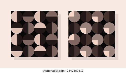 Trendy geometry printable seamless patterns. Set of vector organic tessellation vector pattern ideas for textile, home decor, wall paper, poster, banner, postcard, template, flyer, brochure