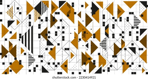 Trendy Geometry shapes for social media designs. Abstract vector illustration. Square, triangular shape. Mesh. Trendy Geometry shapes for social media designs. Creative background. Concept poster.