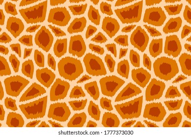 Trendy giraffe pattern background. Hand drawn wild animal skin natural orange texture for fashion print design, cover, banner, wallpaper. Vector illustration.