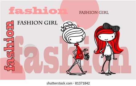 Trendy girl, background