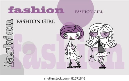 Trendy girl, background