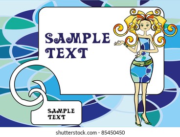 Trendy girl with text box