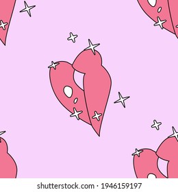 Trendy girlish background with lips. 