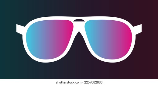 Vector de gafas de moda con marcos blancos estilo Cyberpunk