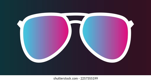 Vector de gafas de moda con marcos blancos estilo Cyberpunk