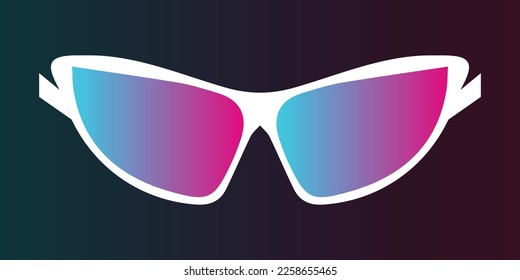 Trendy glasses vector with Cyberpunk style white frames