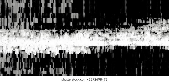 Trendy glitch pattern on dark background. Modern style vector. Abstract geometric elements