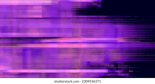 Trendy glitch pattern on dark background. Modern style vector. Abstract geometric elements