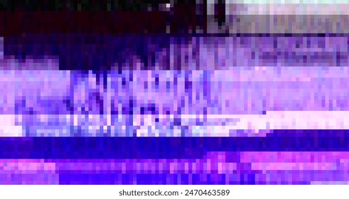 Trendy glitch pattern on dark background. Modern style vector