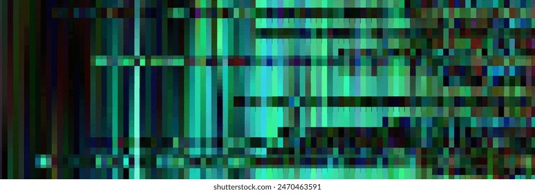 Trendy glitch pattern on dark background. Modern style vector. Abstract geometric elements