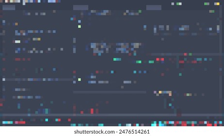 Patrón de glitch de moda sobre fondo oscuro. Elementos geométricos Abstractas