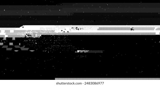 Trendy glitch pattern on dark background. Abstract geometric elements