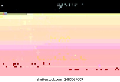 Trendy glitch pattern on dark background. Abstract geometric elements