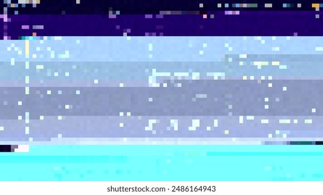 Trendy glitch pattern on dark background. Abstract geometric elements