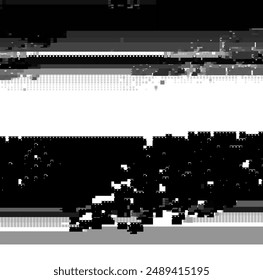 Patrón de glitch de moda sobre fondo oscuro. Elementos geométricos Abstractas