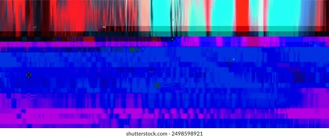Trendy glitch pattern on dark background. Abstract geometric elements