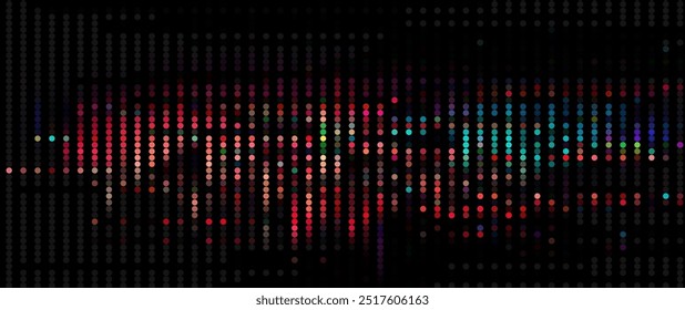 Trendy glitch pattern on dark background. Abstract geometric elements
