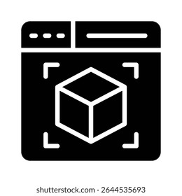 A trendy glyph icon of 3d modelling website