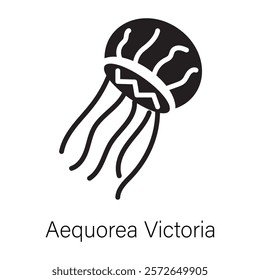 Trendy glyph icon of an aequorea victoria 