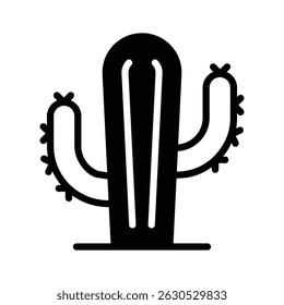 A trendy glyph icon of cactus growing, easy to edit