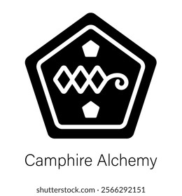 Trendy glyph icon of camphire alchemy 