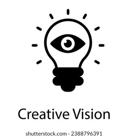 Un ícono de glifo de moda de visión creativa, descarga premium 