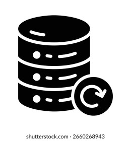 A trendy glyph icon of database reload