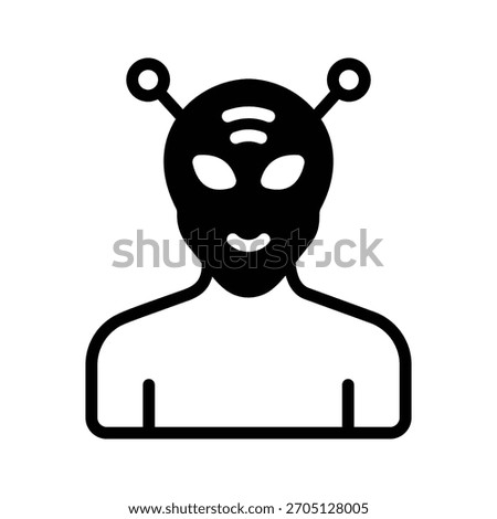 Trendy glyph icon of friendly alien figure
