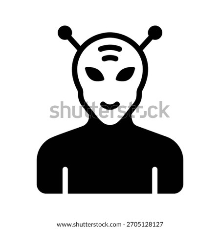 Trendy glyph icon of friendly alien figure