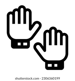 A trendy glyph icon of gloves