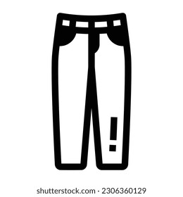 A trendy glyph icon of jeans