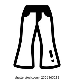 A trendy glyph icon of jeans