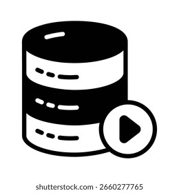 Trendy Glyphe Symbol der Mediendatenbank Katalog