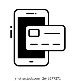 Ein trendy Symbol für mobiles Bezahlfenster