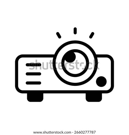 Trendy glyph icon representing digital projector setup