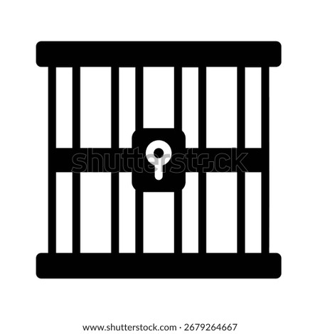 Trendy glyph icon of secure jail cell structure