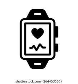 Trendy glyph icon showing a smart smartwatch device
