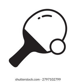 Trendy glyph icon showing table tennis equipment for sports recreation activities.